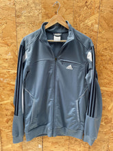 Vintage 90s Adidas zip track top grey white size medium